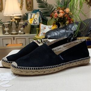 Viscata Espadrilles Sitges Canvas Slip On Shoes Spain Barcelona Black Size 43